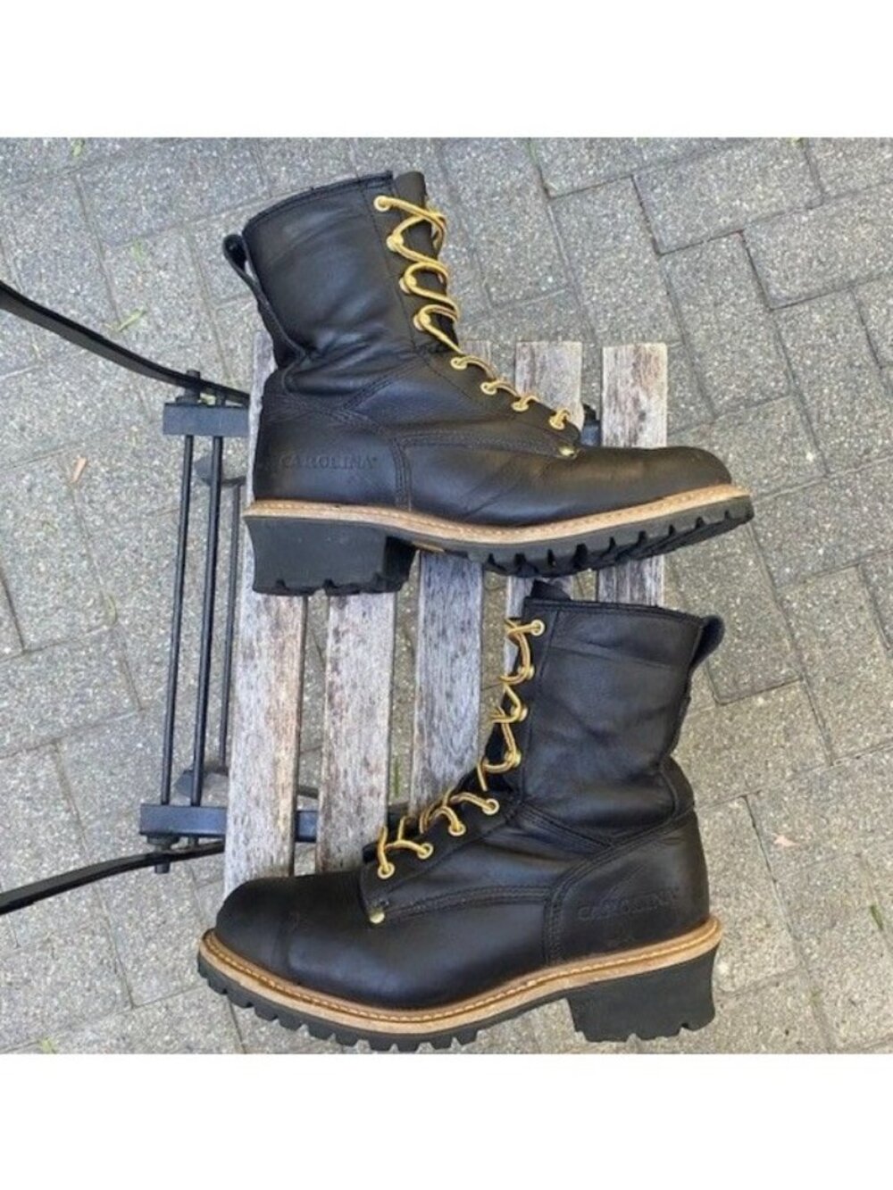 Carolina Elm 8" Steel Toe Unlined Logger Boots Black Men's Size 10.5EE MSRP $165